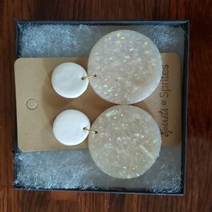 Spirits & Sprites White Sparkle Drop Earrings